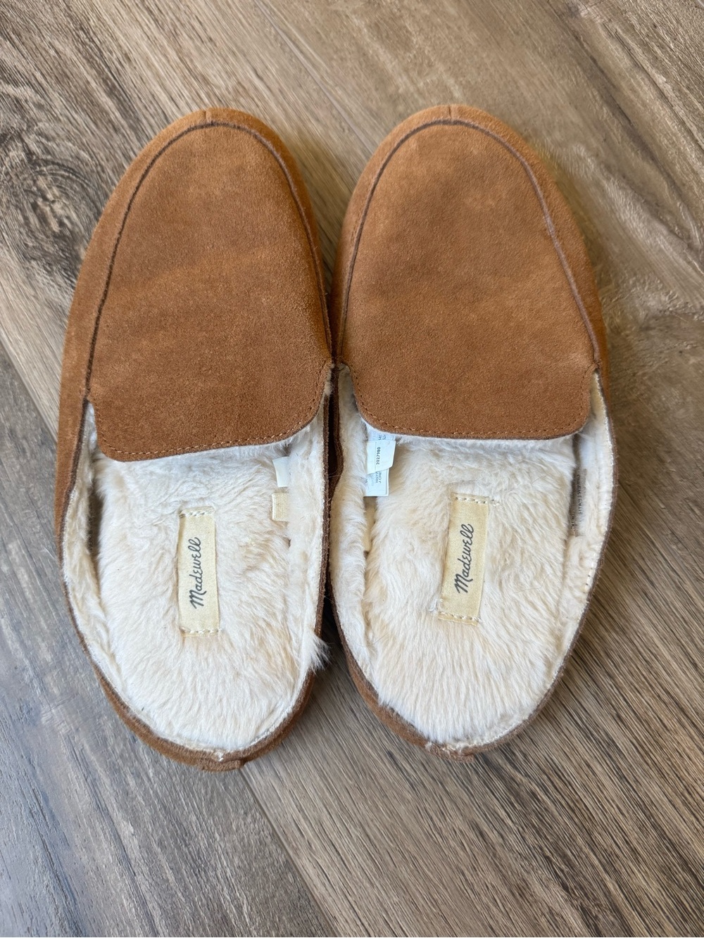 Madewell Tan Suede Faux-Fur Lined Slip-On Loafers